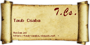 Taub Csaba névjegykártya
